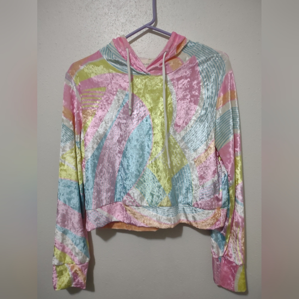 Nylon Apparel Crushed velvet neon hoodie